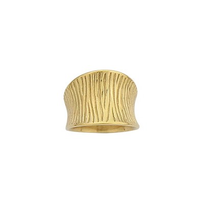 Large Bague concave en acier doré 316L - Sauvage