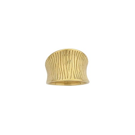 Large Bague concave en acier doré 316L - Sauvage