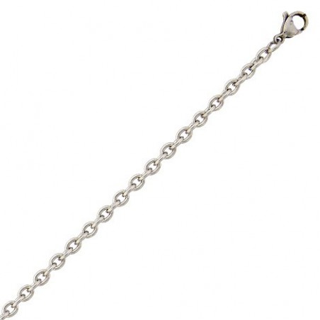 chaîne homme acier maille forçat 65 cm