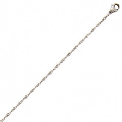 Chaîne pour pendentif maille Singapour fine, en acier inoxydable - Naïa