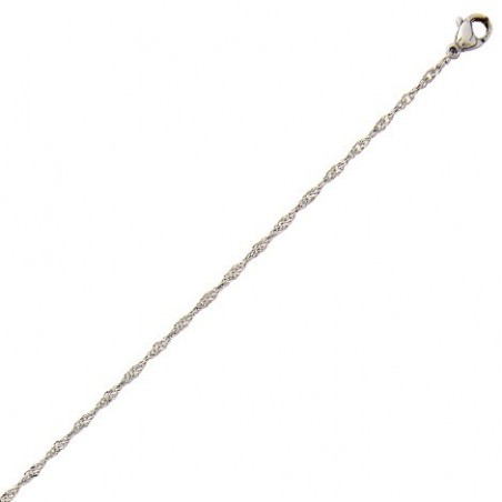 Chaîne pour pendentif maille Singapour fine, en acier inoxydable - Naïa