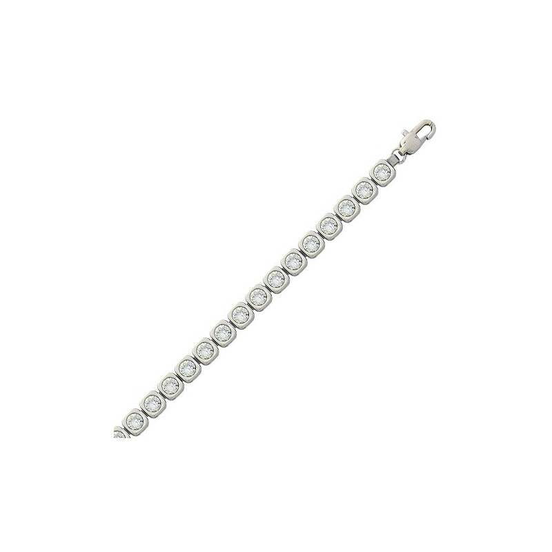 bracelet moderne cubes acier zircon femme