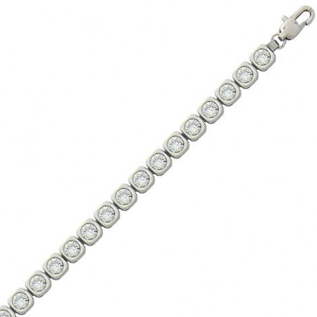 bracelet moderne cubes acier zircon femme