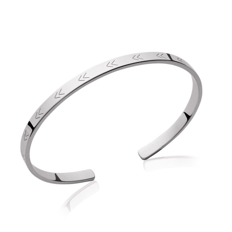 Bracelet jonc en argent rhodié pour femme - Ybela - Lyn&Or Bijoux