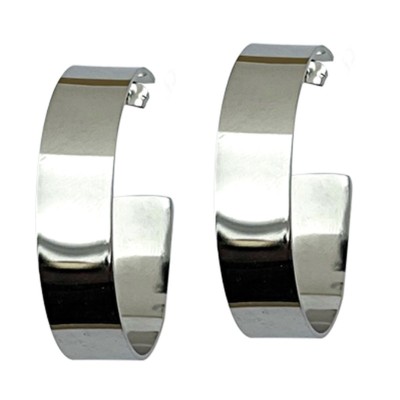 grances boucles d'oreilles créoles acier inoxydable larges modernes