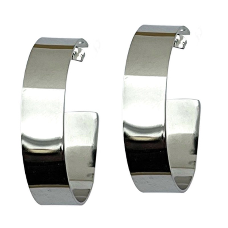 grances boucles d'oreilles créoles acier inoxydable larges modernes
