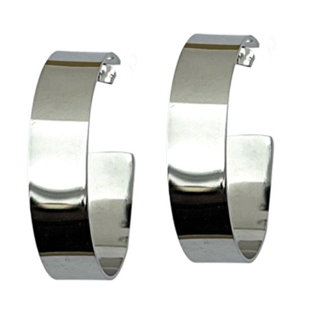 grances boucles d'oreilles créoles acier inoxydable larges modernes