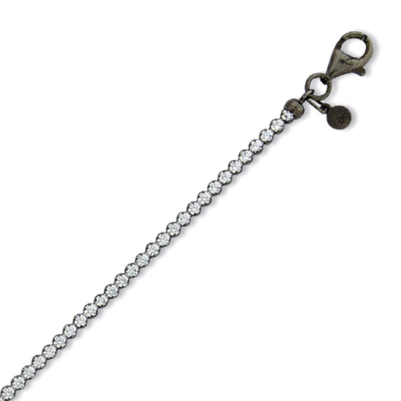 bracelet tennis argent noir 925 zircon femme