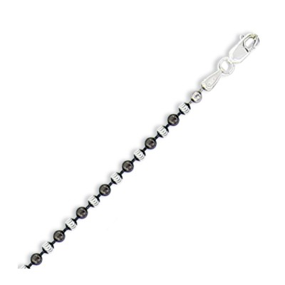 bracelet perles argent et noir femme