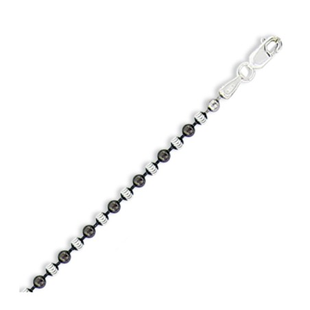 bracelet perles argent et noir femme