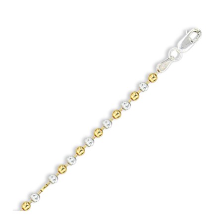 bracelet perles argent et doré femme