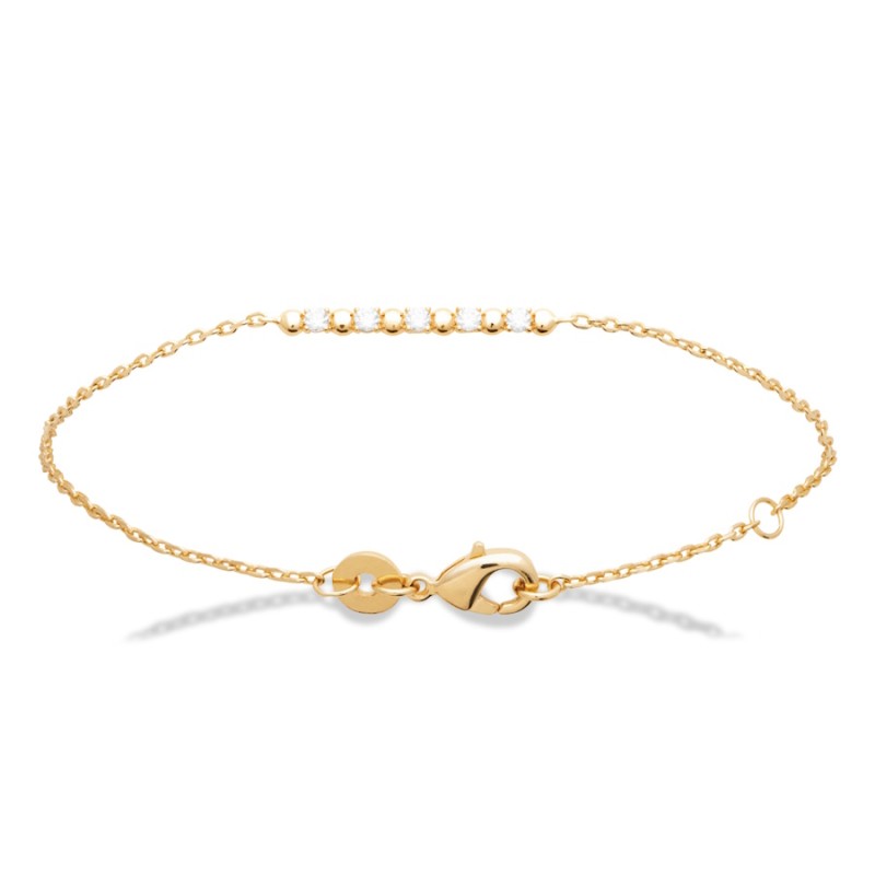 bracelet ligne zircons accumulation femme