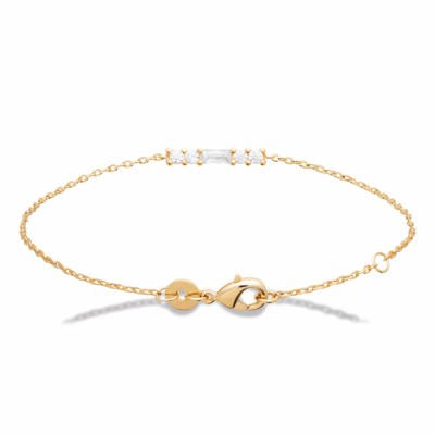 bracelet zircons plaqué or femme minimaliste
