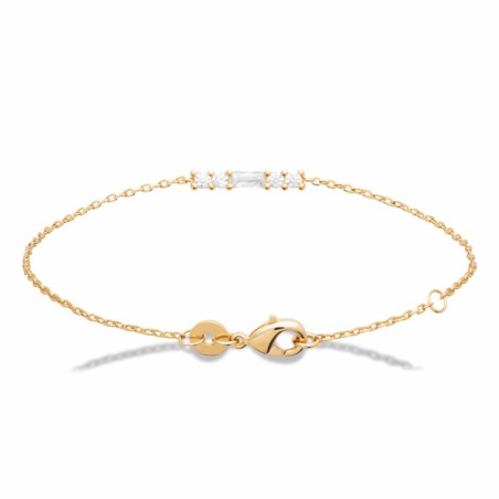 bracelet zircons plaqué or femme minimaliste
