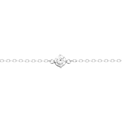 Bracelet zircon centré argent 925 minimaliste - Sélia