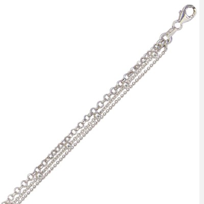Chaîne de cheville 3 chaînes en argent 925 - Sally