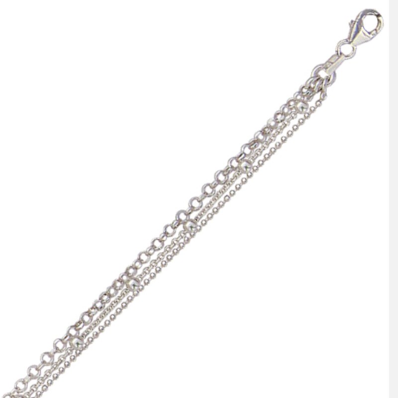 Chaîne de cheville 3 chaînes en argent 925 - Sally