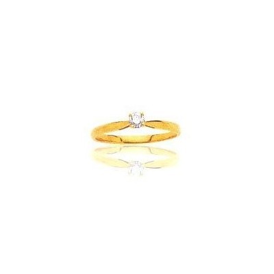 Bague solitaire pour femme en or jaune et diamant - Lyn&Or Bijoux
