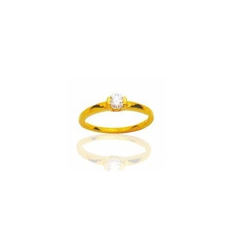 Bague pour femme en or jaune et diamant solitaire - Lyn&Or Bijoux