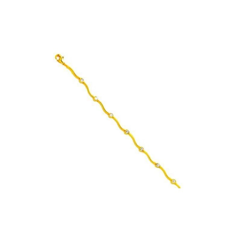 Bracelet fantaisie pour femme en plaqué or et cristal, Valse Bracelet fantaisie pour femme en plaqué or et cristal, Valse