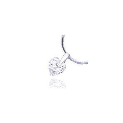 Pendentif femme, Coeur en zircon & Argent 925 - Cupidon - Lyn&Or Bijoux