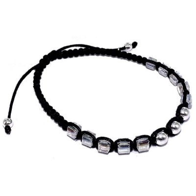 Bracelet cordon tressé, argent et cristal pour femme - Lanya - Lyn&Or Bijoux
