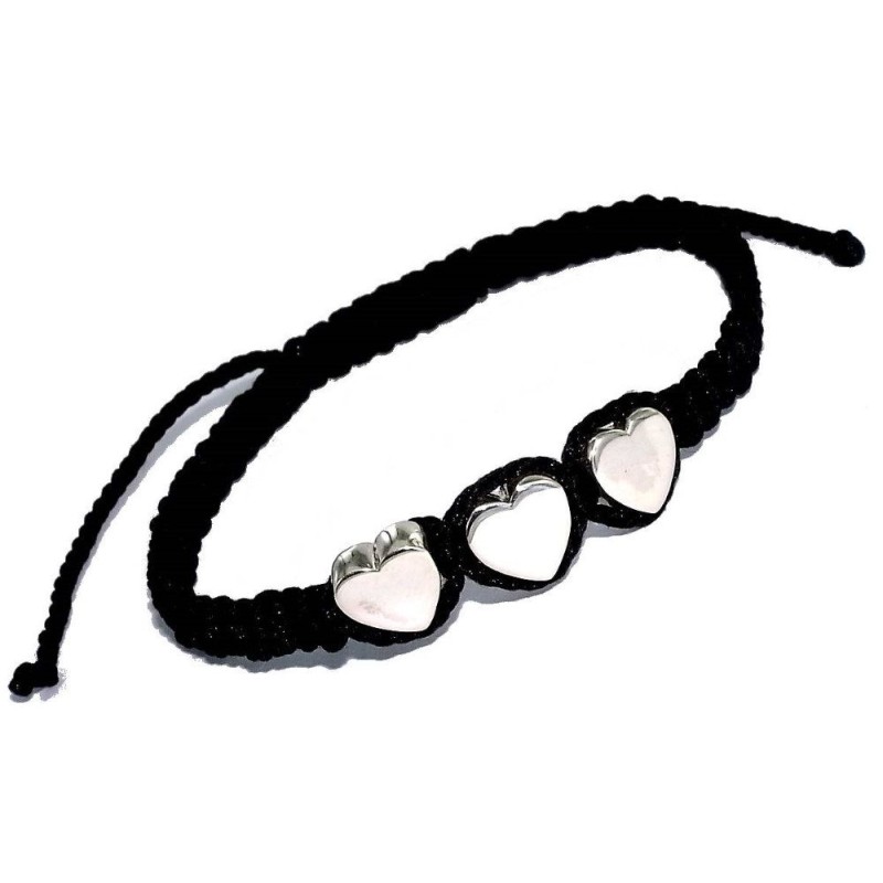 Bracelet coeur et cordon tressé pour femme, Danya Bracelet coeur et cordon tressé pour femme, Danya