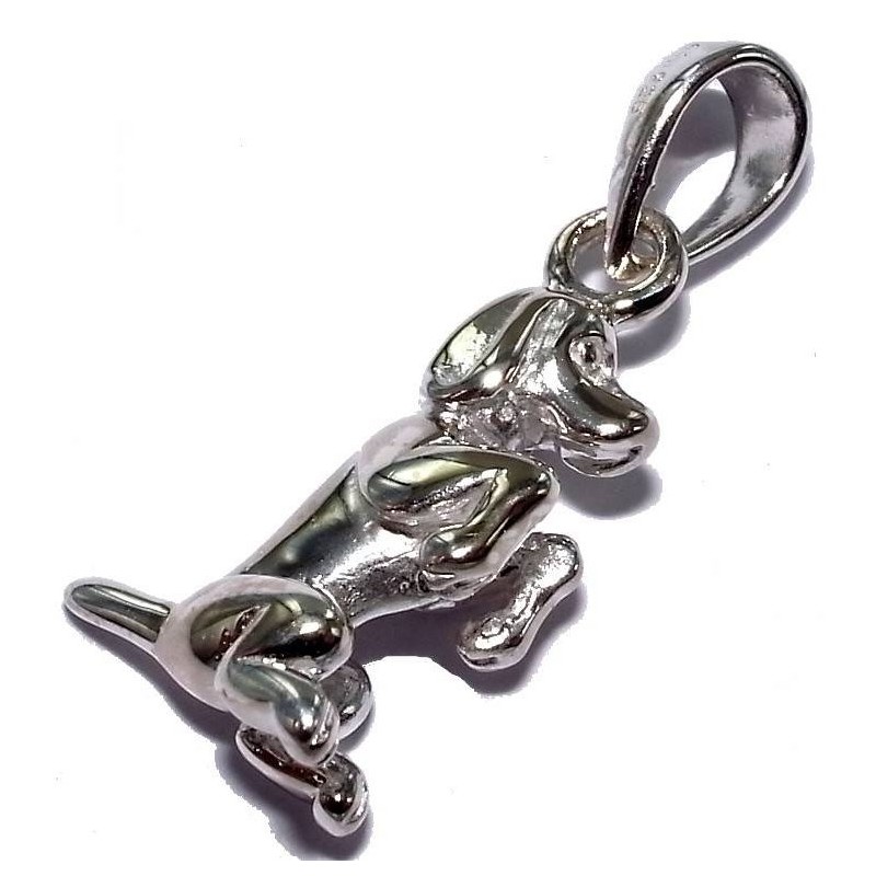 Pendentif en argent 925 millièmes pour femme, Chien assis Pendentif en argent 925 millièmes pour femme, Chien assis
