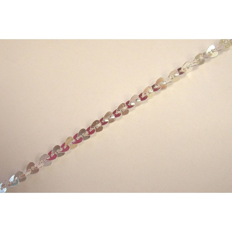 Collier en argent 925 40 cm pour femme, Mailles de coeurs Collier en argent 925 40 cm pour femme, Mailles de coeurs