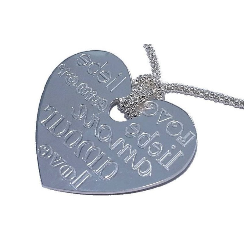 Collier coeur en argent 925/1000 pour femme, Around the World Collier coeur en argent 925/1000 pour femme, Around the World