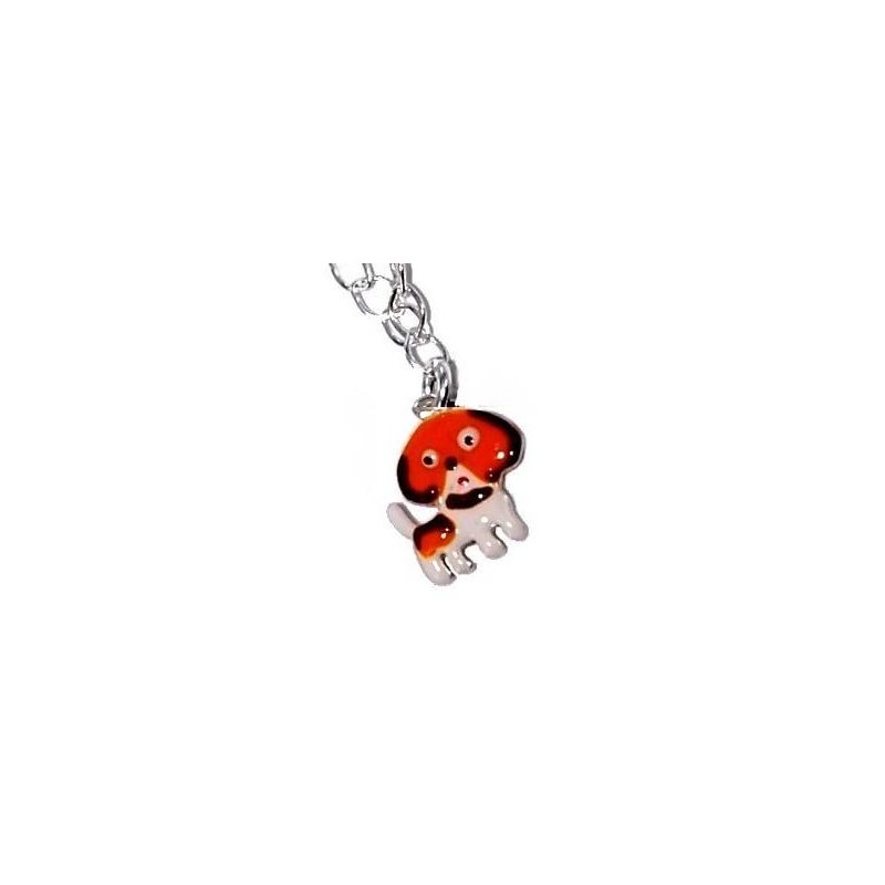 Collier en argent 925 millièmes et émail pour enfant, Chien Calin Collier en argent 925 millièmes et émail pour enfant, Chien Calin