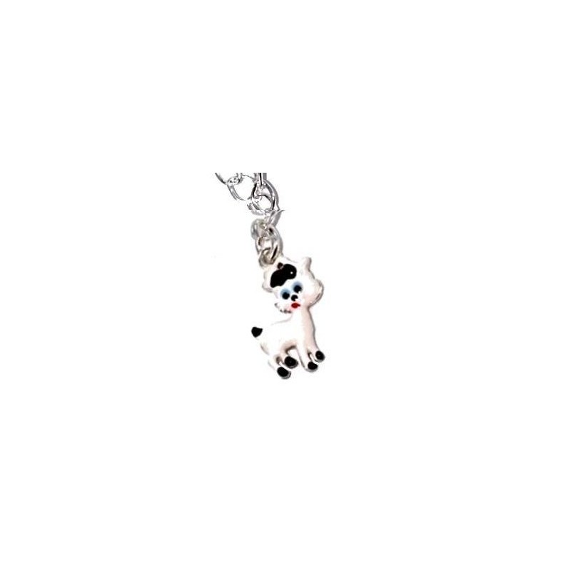 Collier en argent 925 et émail blanc pour enfant, Chevreau Collier en argent 925 et émail blanc pour enfant, Chevreau