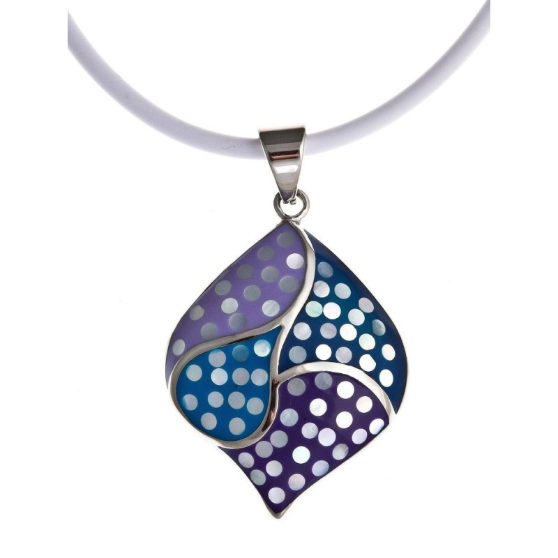 Collier acier et émail violet pour femme, Gyma Collier acier et émail violet pour femme, Gyma
