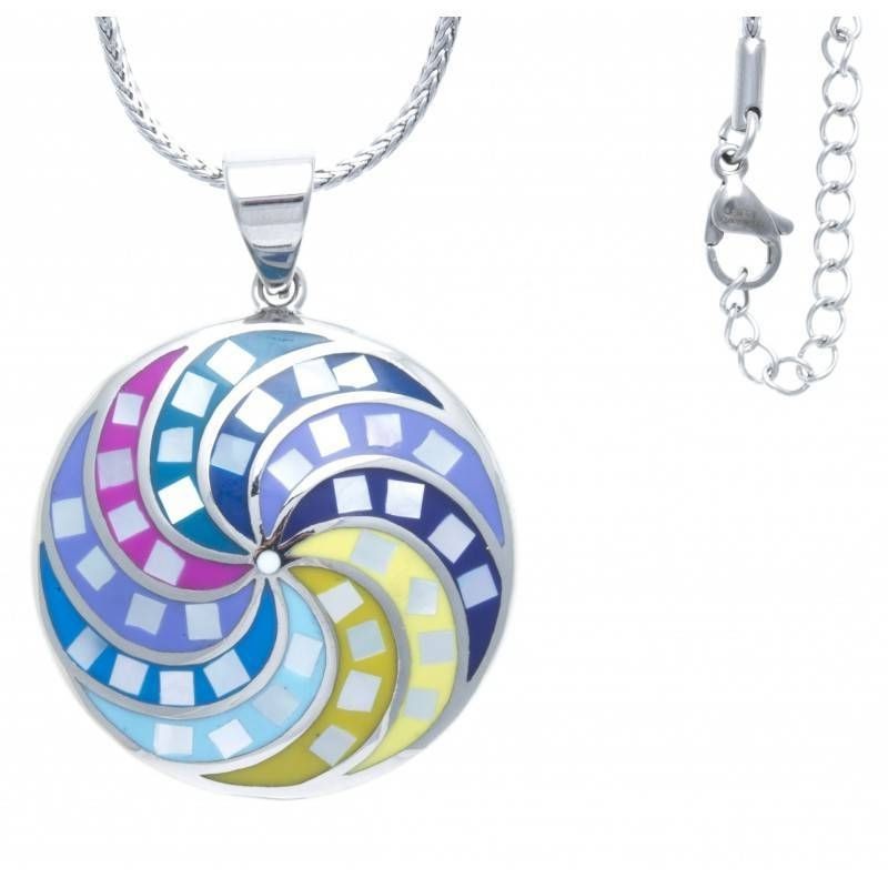 Collier acier et émail coloré, Gamma Collier acier et émail coloré, Gamma