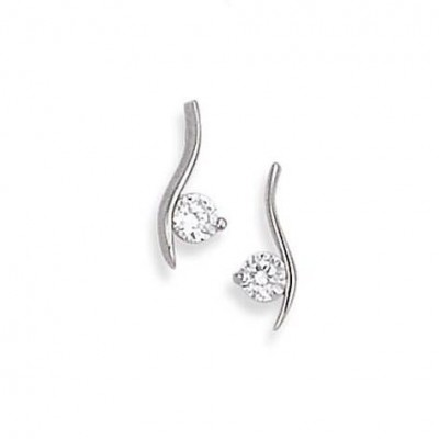 boucles d'oreilles en argent et zircon pour femme - Musik - Lyn&Or Bijoux