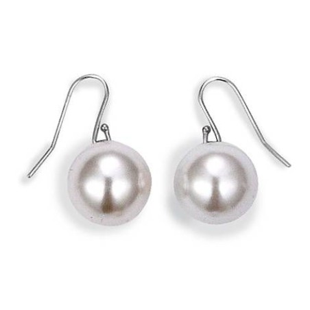 boucles d'oreilles femme en argent & perle blanche 12 mm - Soft Pearl - Lyn&Or Bijoux