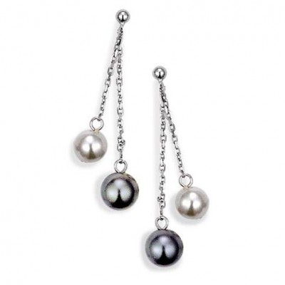 Boucles d'oreille pendantes avec perles pour femme - Femina - Lyn&Or Bijoux