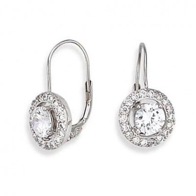 boucles d'oreilles femme, Dormeuses argent & zircon - Eblouissement - Lyn&Or Bijoux