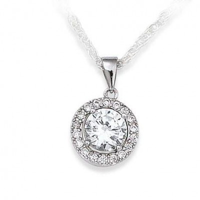 Pendentif argent femme, Zircon solitaire - Eclat - Lyn&Or Bijoux