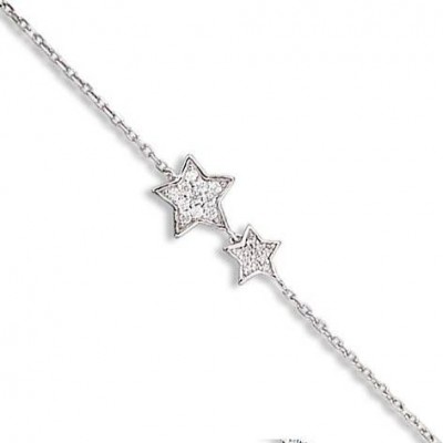 Bracelet étoile en argent et zirconium pour femme - Cassiopée - Lyn&Or Bijoux