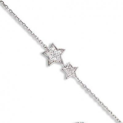 Bracelet femme argent & étoiles rehaussées de zircon