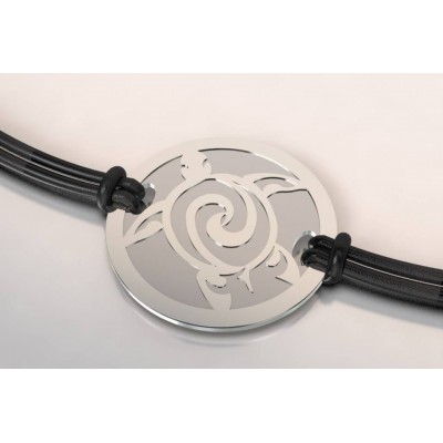 Bracelet de créateur en acier et argent pour femme - Tortue - Lyn&Or Bijoux