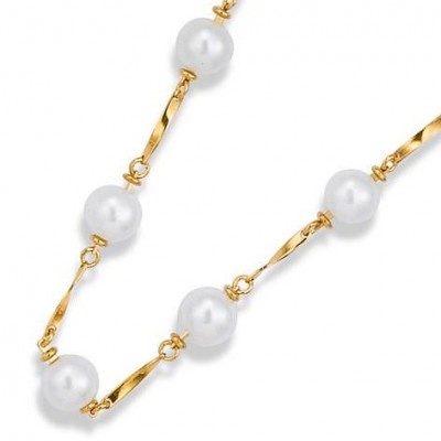 Collier de perles blanches pour femme en plaqué or - Triniti - Lyn&Or Bijoux