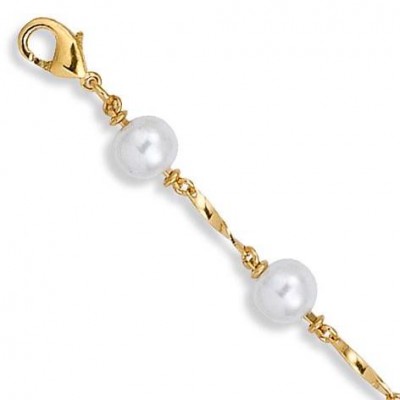 Collier de perles blanches et plaqué or pour femme, Triniti - Lyn&Or Bijoux