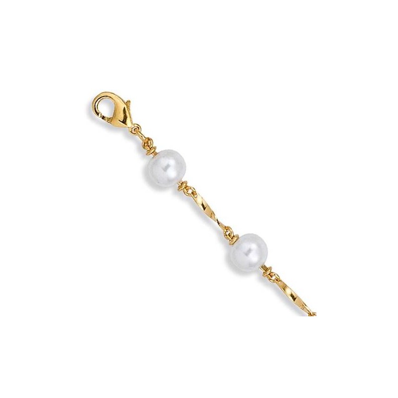 Bracelet de perles en plaqué or pour femme, Trinity - Lyn&Or Bijoux