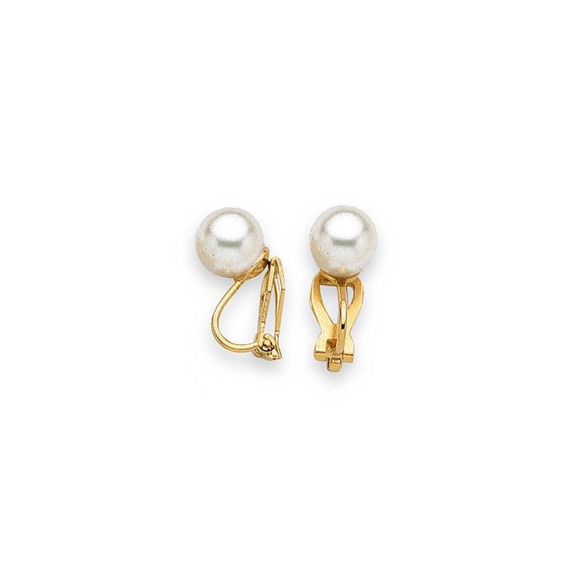Boucles d'oreilles en plaqué or et perle pour femme, Santana 8mm Boucles d'oreilles en plaqué or et perle pour femme, Santana 8mm