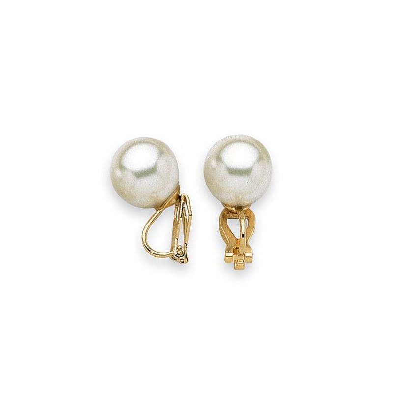 Boucles d'oreilles en plaqué or et perle pour femme, Santana 12mm Boucles d'oreilles en plaqué or et perle pour femme, Santana 12mm