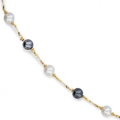 Collier de perles blanches et grises pour femme - Pandore - Lyn&Or Bijoux
