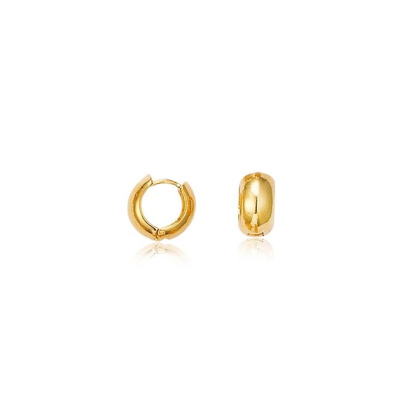 Boucles Créoles en plaqué or 14 mm pour femme, Danse Boucles Créoles en plaqué or 14 mm pour femme, Danse