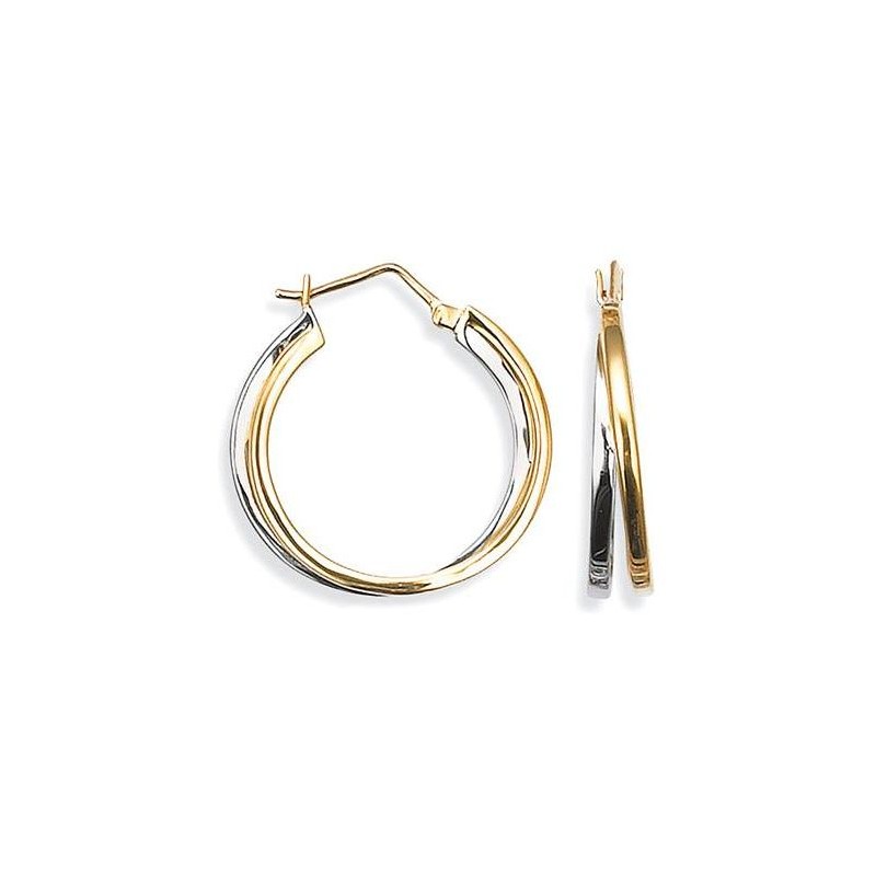 Boucles Créoles acier doré pour femme, Calyvorra Boucles Créoles acier doré pour femme, Calyvorra